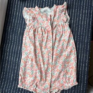 Carter's Pink and Green Floral Baby Romper